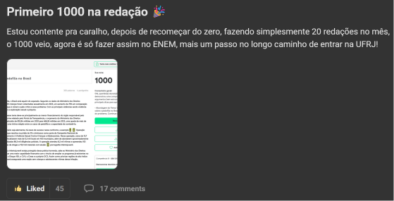 Nota mil na redação