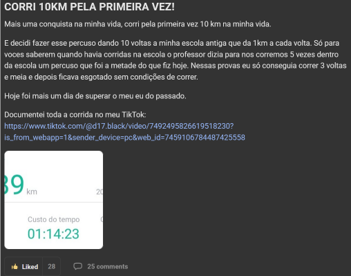 Membro completa corrida de 10 km