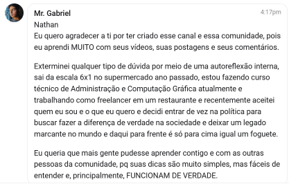 Depoimento de membro