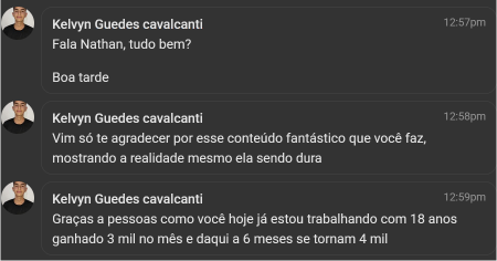 Depoimento de membro