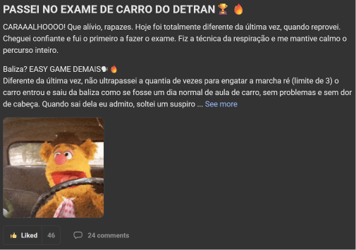 Membro aprovado no Detran