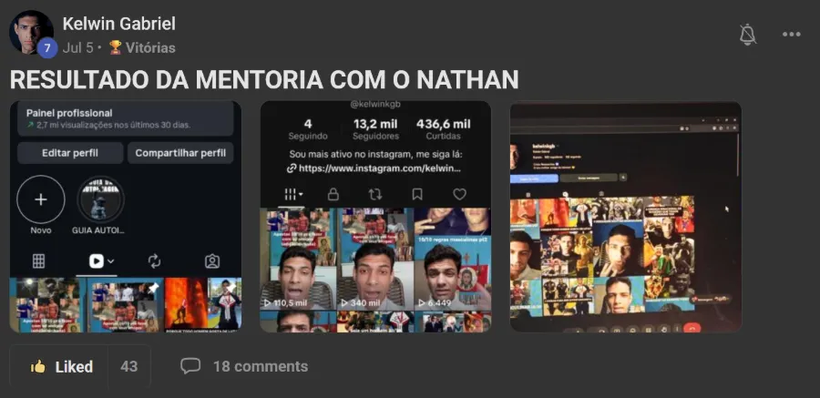 Post de membro na comunidade: De 833 para mais de 10 mil seguidores