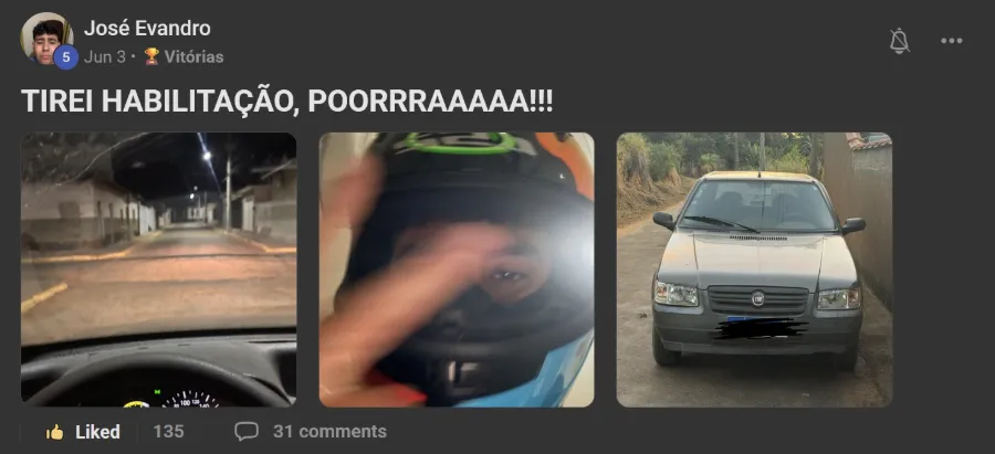Post de membro na comunidade: Carteira A e B de primeira