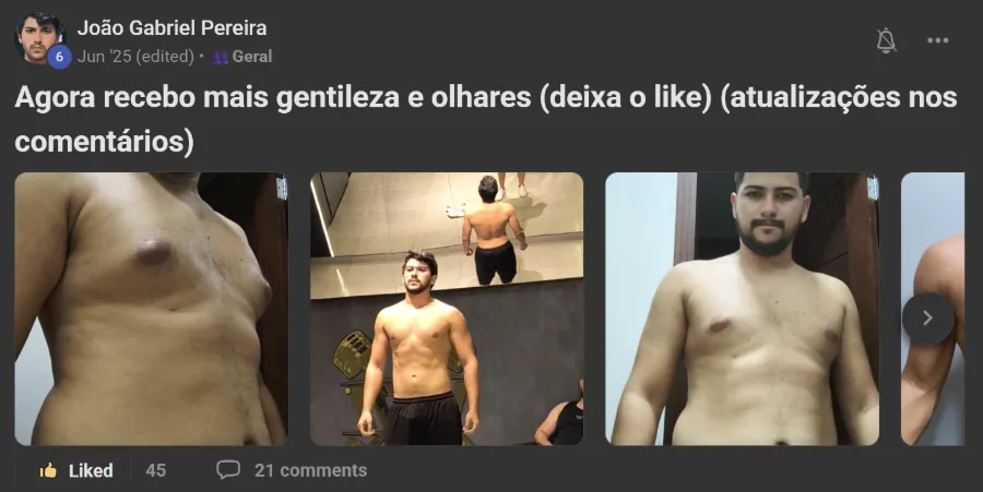 Post de membro na comunidade: De 87 kg para 73 kg